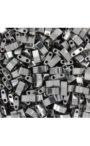 Miyuki half tila 5x2.4mm beads - Nickel plated HTL-190
